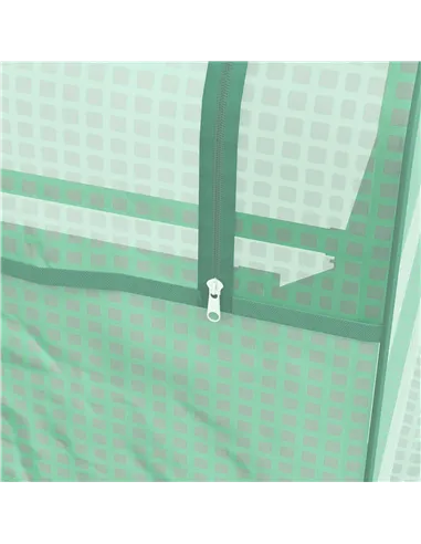 Outsunny Metal Planter Box with Cover, Raised Garden Bed with Greenhouse, for Herbs and Vegetables, Green and Dark Grey