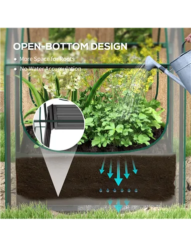 Outsunny 61 x 61cm Garden Planter Bed, with Cover - Grey