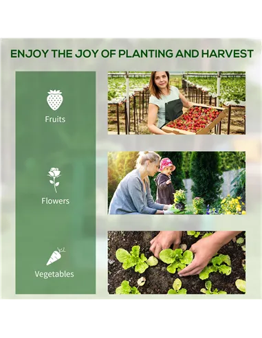 Outsunny 61 x 61cm Garden Planter Bed, with Cover - Grey