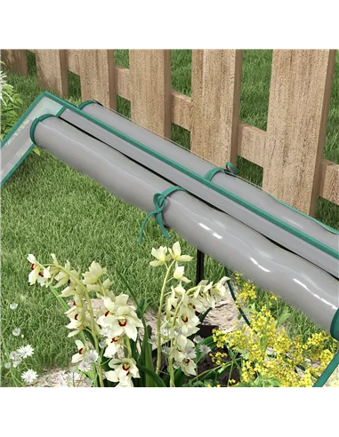 Outsunny 61 x 61cm Garden Planter Bed, with Cover - Grey