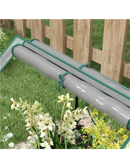 Outsunny 61 x 61cm Garden Planter Bed, with Cover - Grey