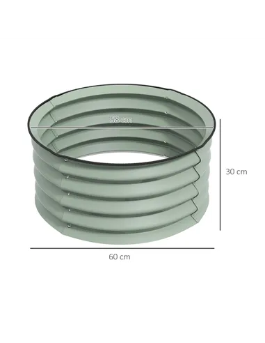 Outsunny Set of 2 Raised Garden Bed, Metal Planter Box with Safety Edging, Easy-to-assemble Stock Tank, Green