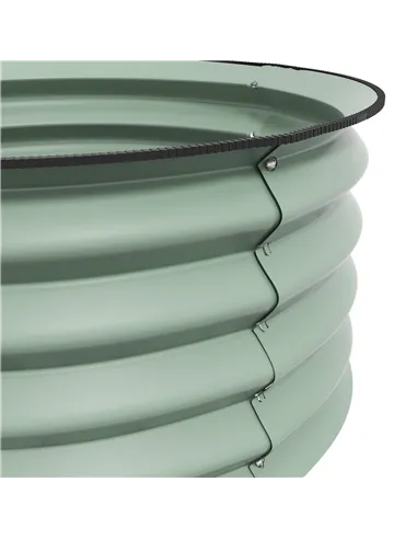 Outsunny Set of 2 Raised Garden Bed, Metal Planter Box with Safety Edging, Easy-to-assemble Stock Tank, Green