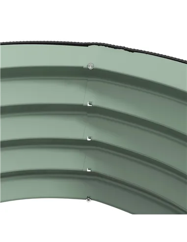 Outsunny Set of 2 Raised Garden Bed, Metal Planter Box with Safety Edging, Easy-to-assemble Stock Tank, Green