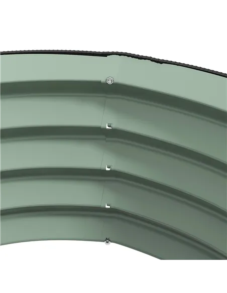 Outsunny Set of 2 Raised Garden Bed, Metal Planter Box with Safety Edging, Easy-to-assemble Stock Tank, Green