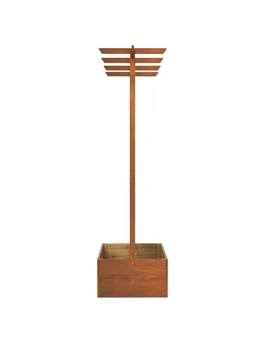 Outsunny Wooden Trellis Planter Box, Raised Garden Bed to Grow Vegetables, Herbs and Flowers, Orange