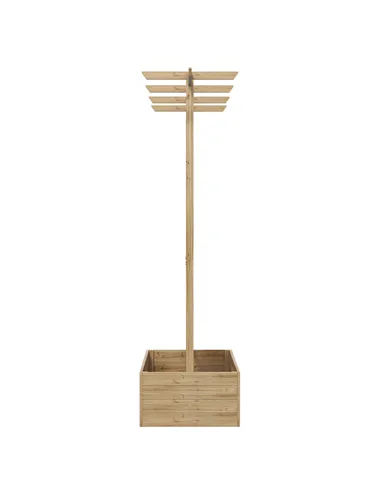 Outsunny Wooden Trellis Planter Box, Raised Garden Bed to Grow Vegetables, Herbs and Flowers, Natural Tone