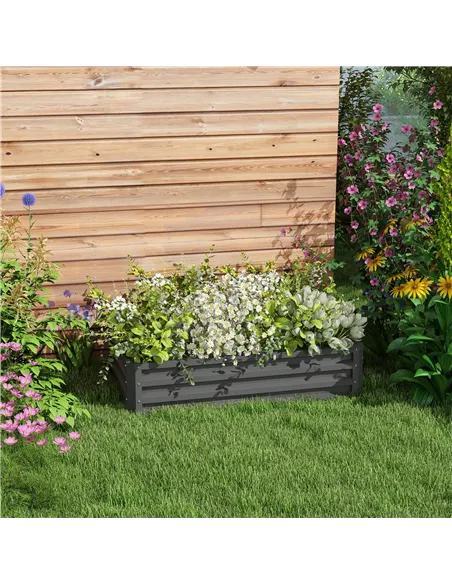 Outsunny Rectangle Raised Garden Bed Box with Weatherized Steel Frame for Vegetables, Flowers, & Herbs, 120 cm x 60 cm x 30.5 cm