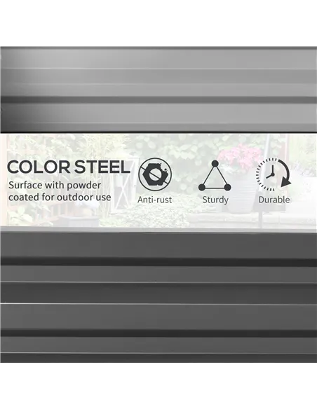 Outsunny Rectangle Raised Garden Bed Box with Weatherized Steel Frame for Vegetables, Flowers, & Herbs, 120 cm x 60 cm x 30.5 cm