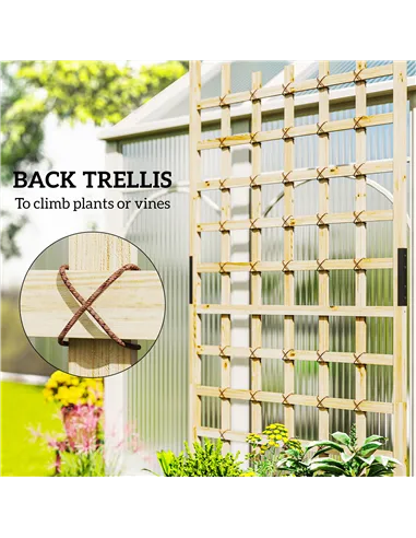 Outsunny Wooden Trellis Planter, Raised Garden Bed with Wheels, to Climb and Grow Vegetables, Herbs and Flowers, Natural