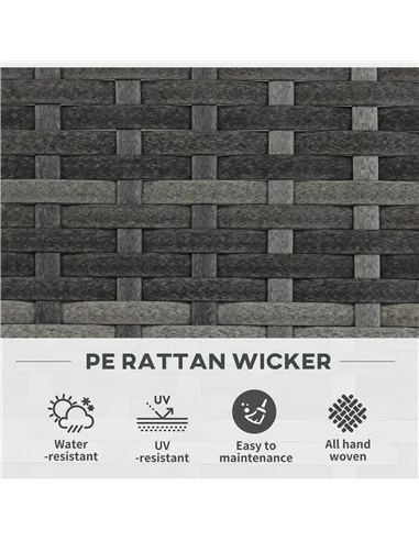 Outsunny 33L Garden PE Rattan Planter with Trellis, Free Standing Flower Raised Bed for Garden, Garden Planter for Climbing Plan