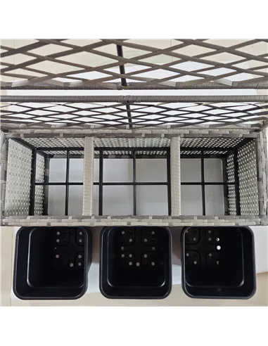 Outsunny 33L Garden PE Rattan Planter with Trellis, Free Standing Flower Raised Bed for Garden, Garden Planter for Climbing Plan