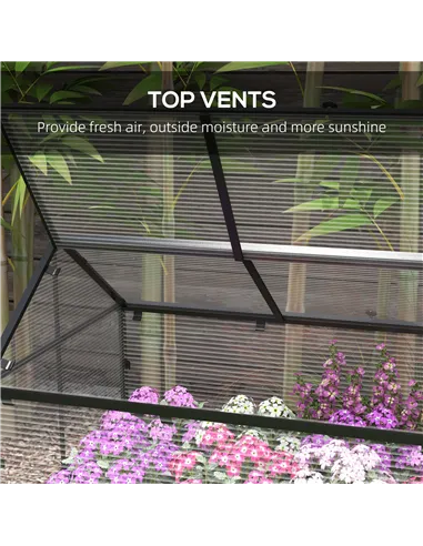 Outsunny 60 x 120cm Raised Garden Bed with Wooden Base - Grey