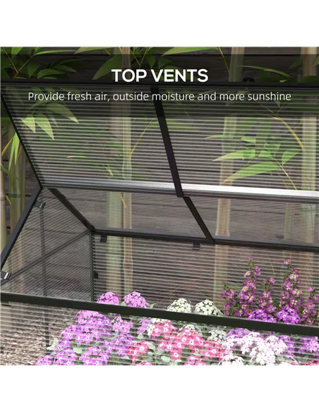 Outsunny 60 x 120cm Raised Garden Bed with Wooden Base - Grey