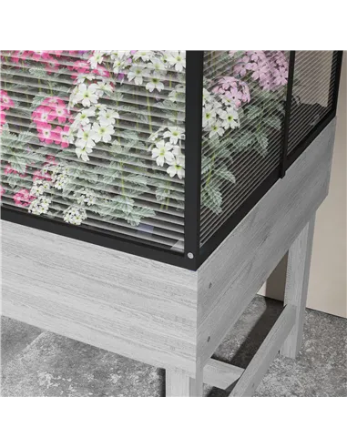 Outsunny 60 x 120cm Raised Garden Bed with Wooden Base - Grey