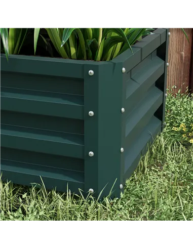 Outsunny Set of Two 110 x 65cm Steel Planter Boxes - Green