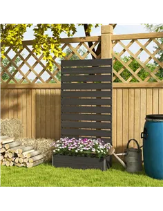 Outsunny Raised Bed for Garden, Planter with Trellis for Climbing Plants, Vines, Planter Box with Drainage Gap, Black 2