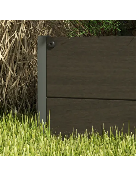 Outsunny Raised Bed for Garden, Planter with Trellis for Climbing Plants, Vines, Planter Box with Drainage Gap, Black