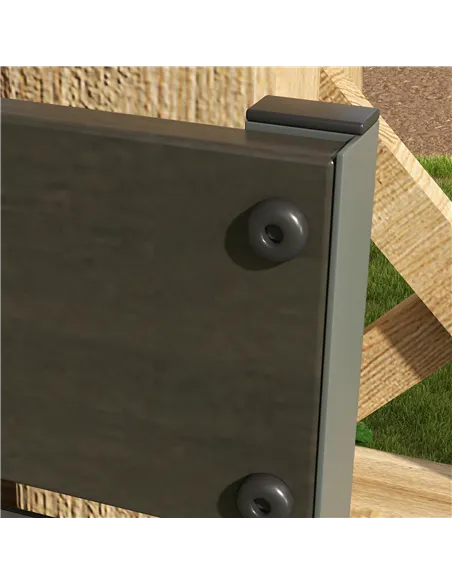 Outsunny Raised Bed for Garden, Planter with Trellis for Climbing Plants, Vines, Planter Box with Drainage Gap, Black