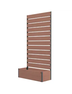 Outsunny Raised Bed for Garden, Planter with Trellis for Climbing Plants, Vines, Planter Box with Drainage Gap, Light Brown