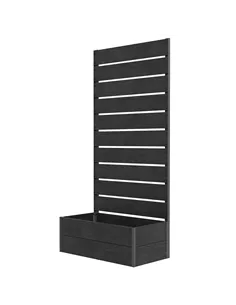 Outsunny 34 x 69.5cm Garden Planter Box, with Back Trellis, Black