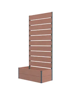 Outsunny 34 x 69.5cm Garden Planter Box, with Back Trellis, Brown