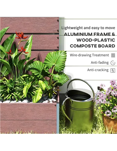 Outsunny 34 x 69.5cm Garden Planter Box, with Back Trellis, Brown