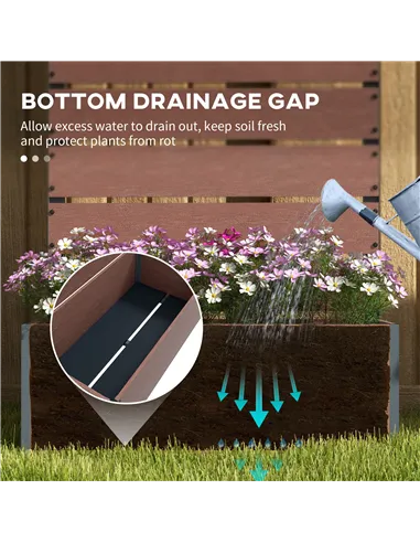 Outsunny 34 x 69.5cm Garden Planter Box, with Back Trellis, Brown