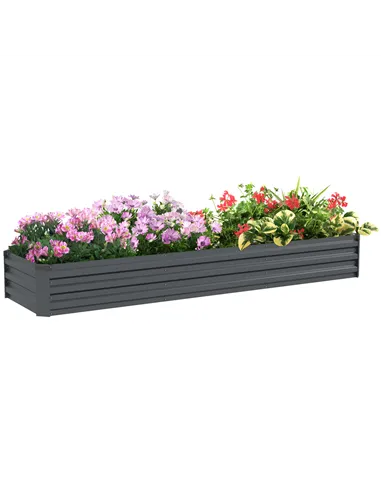 Outsunny 60 x 240cm Galvanised Steel Planter, with Open Bottom