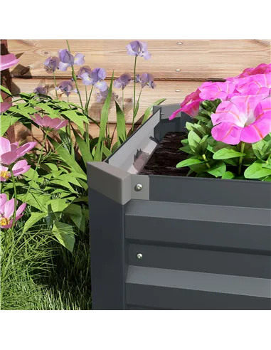 Outsunny 60 x 240cm Galvanised Steel Planter, with Open Bottom