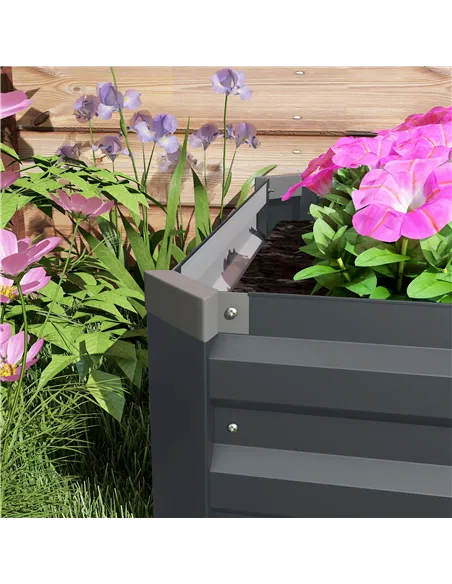 Outsunny 60 x 240cm Galvanised Steel Planter, with Open Bottom