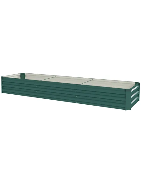 Outsunny 60 x 240cm Galvanised Steel Planter, with Open Bottom