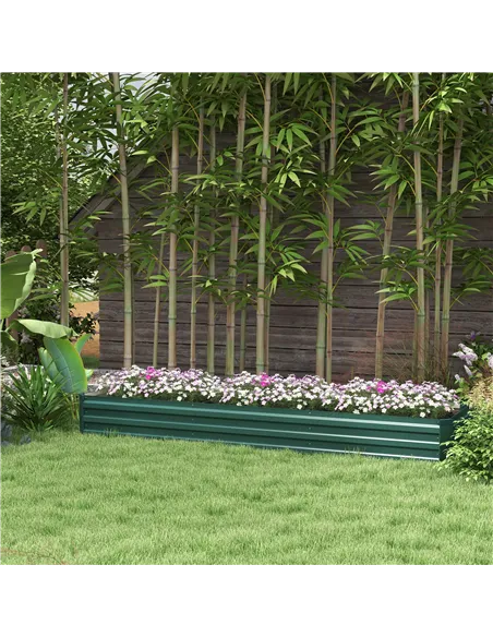 Outsunny 60 x 240cm Galvanised Steel Planter, with Open Bottom