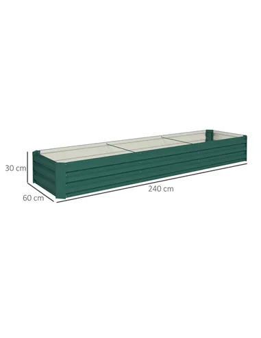 Outsunny 60 x 240cm Galvanised Steel Planter, with Open Bottom