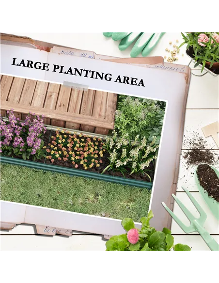 Outsunny 60 x 240cm Galvanised Steel Planter, with Open Bottom