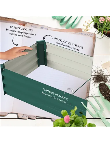 Outsunny 60 x 240cm Galvanised Steel Planter, with Open Bottom