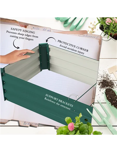 Outsunny 60 x 240cm Galvanised Steel Planter, with Open Bottom