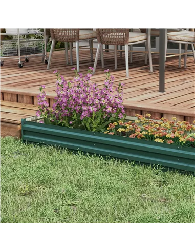 Outsunny 60 x 240cm Galvanised Steel Planter, with Open Bottom