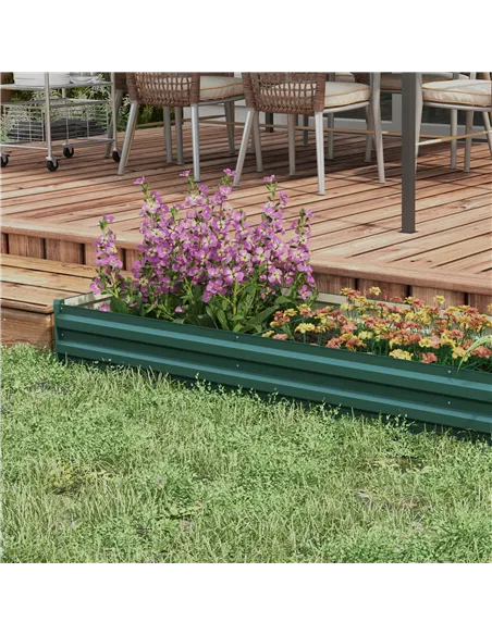Outsunny 60 x 240cm Galvanised Steel Planter, with Open Bottom