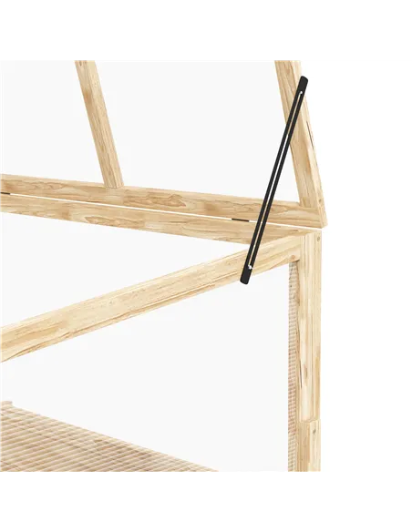 Outsunny 2-In-1 Wooden Greenhouse Planter Box - Natural