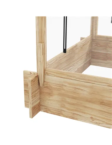 Outsunny 2-In-1 Wooden Greenhouse Planter Box - Natural