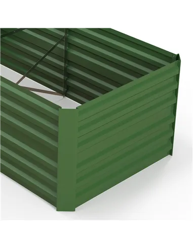 Outsunny Set of 2 Raised Beds for Garden, Galvanised Steel Outdoor Planters with Multi-reinforced Rods for Vegetables, Plants, F