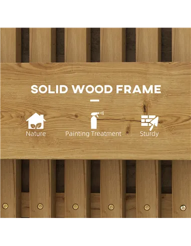 Outsunny Set of 2 Wall-mounted Wooden Garden Planters with Trellis, Drainage Holes and Movable Planter Boxes, Wall Raised Garden