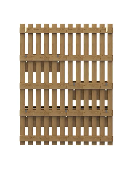 Outsunny Set of 2 Wall-mounted Wooden Garden Planters with Trellis, Drainage Holes and Movable Planter Boxes, Wall Raised Garden