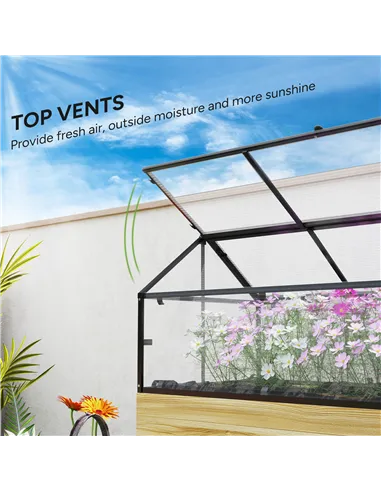 Outsunny 60 x 120cm Raised Garden Bed with Wooden Base - Natural