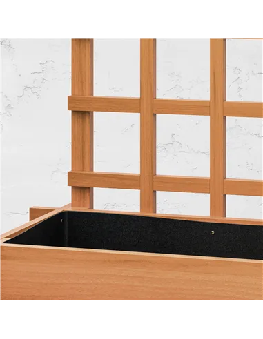 Outsunny 3 Tier Garden Planters with Trellis for Vine Climbing, Wooden Raised Beds, 95x95x110cm, Brown