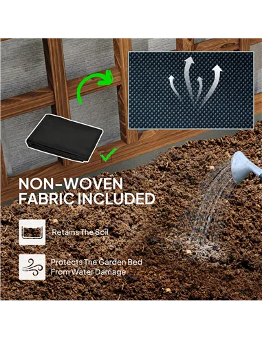 Outsunny Garden Planters with Trellis for Vine Climbing, Distressed Wooden Raised Beds, 90x43x150cm, Brown