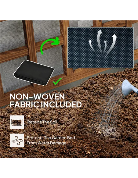 Outsunny Garden Planters with Trellis for Vine Climbing, Distressed Wooden Raised Beds, 90x43x150cm, Brown