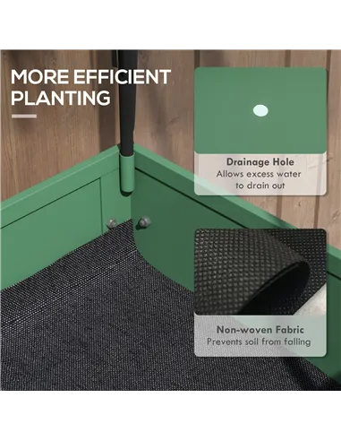 Outsunny Raised Planter with Greenhouse Cover, Mobile Elevated Garden Bed with Wheels and Bottom Shelf for Vegetables, Green