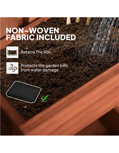 Outsunny Wall-mounted Wooden Garden Planters with Trellis, Drainage Holes and 3 Planter Boxes for Patio, Brown